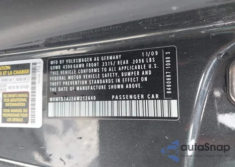 2010 Volkswagen Gti 2-Door from USA, damaged, VIN WVWFD7AJ2AW21